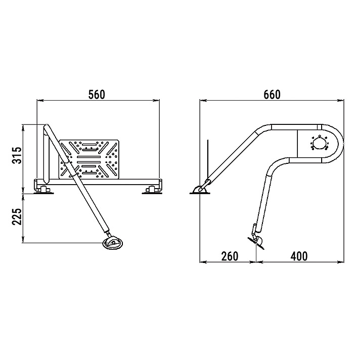 Стойка рулевая с креплением на баллон надувной лодки 25мм в Щёлкове