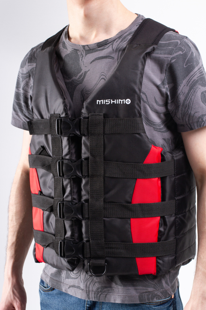 Жилет спасательный MISHIMO PRO Премиум качества Черно-красный в Щёлкове
