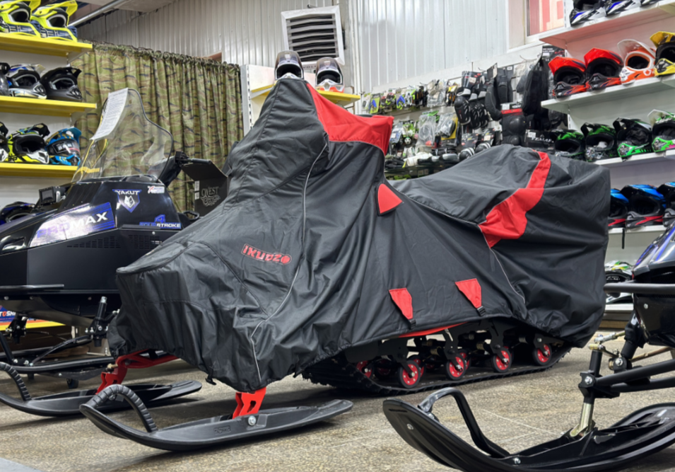 Чехол транспорт. снегохода IKUDZO HUNTER черно-красный Оксфорд ПРЕМИУМ качества с лого IKUDZO в Щёлкове