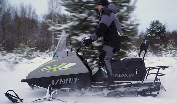Миниснегоход Бурлак Азимут 24 л.с. , эл.запуск, реверс, тормоз гидравл, капот серый в Щёлкове