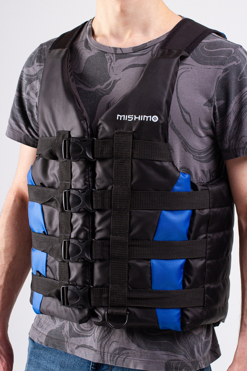 Жилет спасательный MISHIMO PRO Премиум качества Черно-синий в Щёлкове