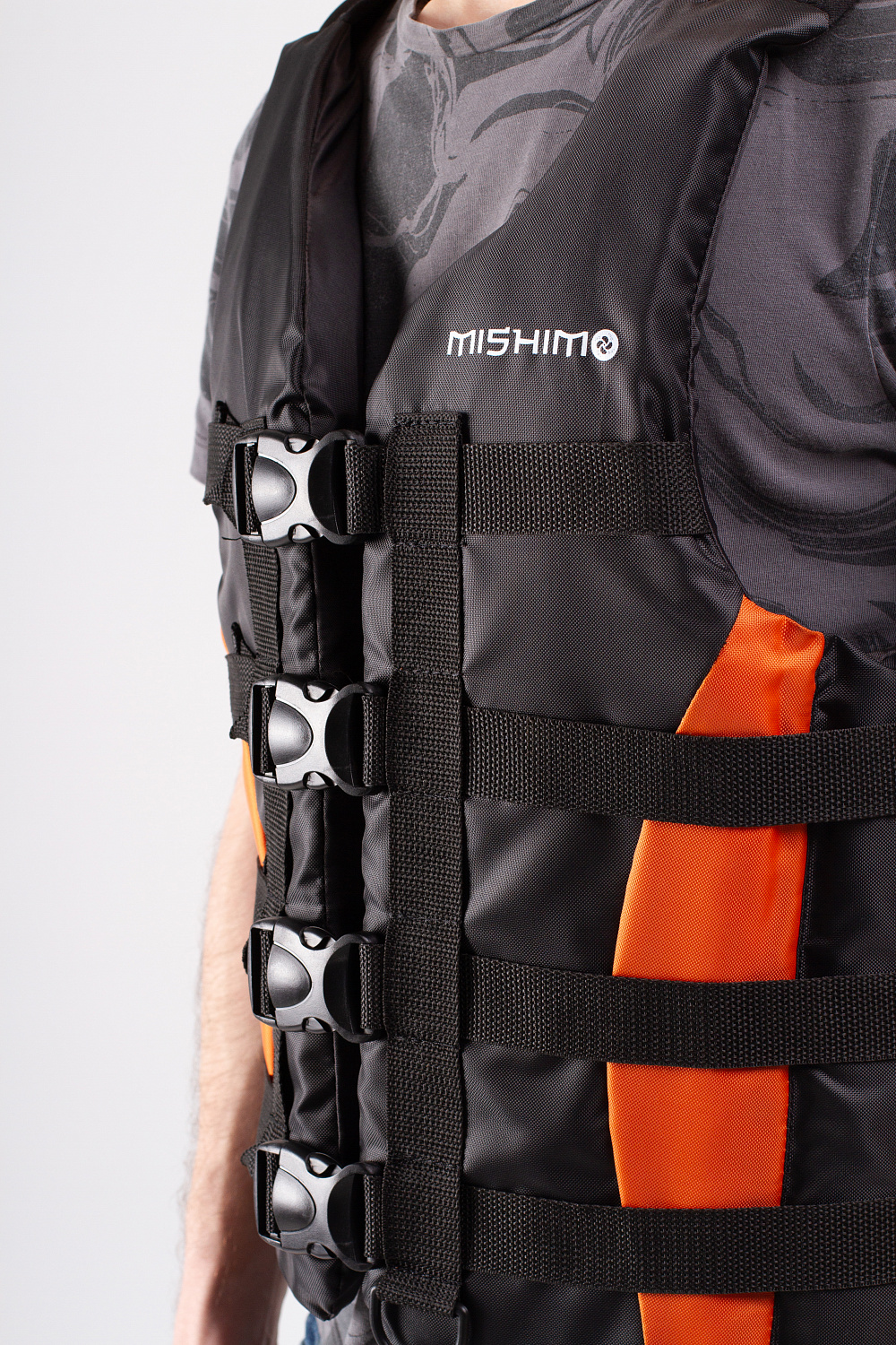 Жилет спасательный MISHIMO PRO Премиум качества Черно-оранжевый в Щёлкове
