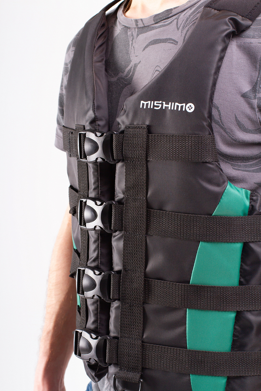 Жилет спасательный MISHIMO PRO Премиум качества Черно-зеленый в Щёлкове