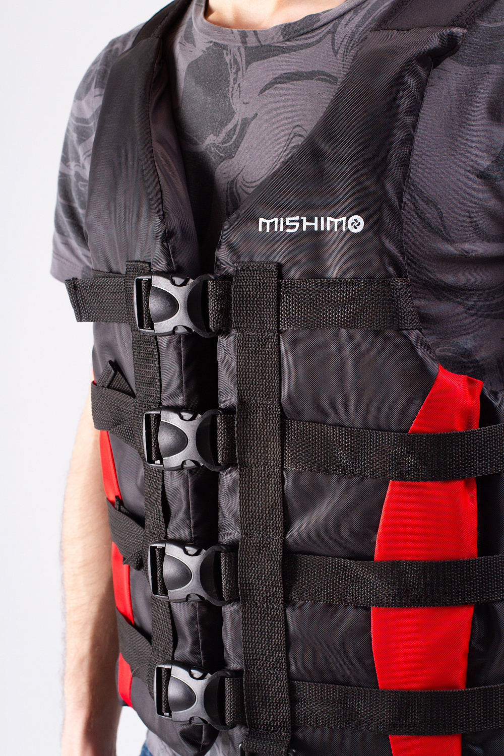 Жилет спасательный MISHIMO PRO Премиум качества Черно-красный в Щёлкове